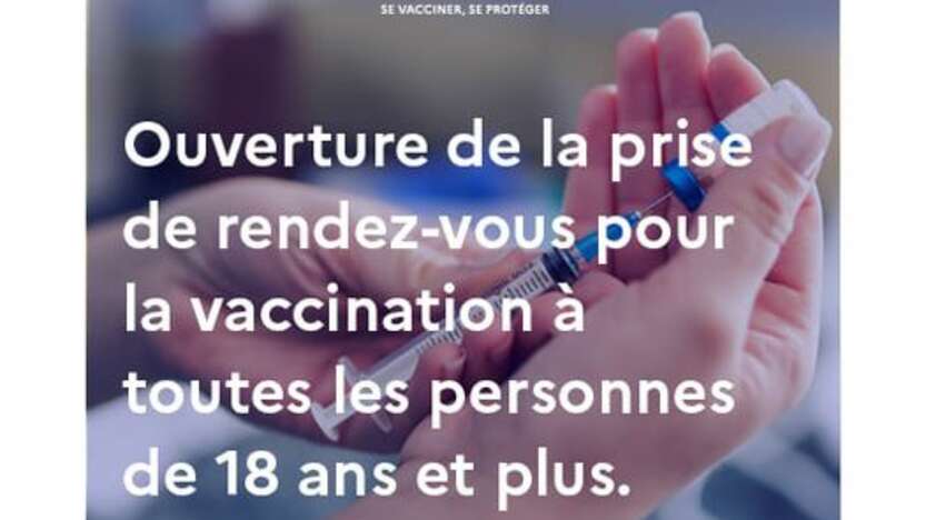 Vaccination COVID pour les 18 ans et plus, en Haute Tarentaise