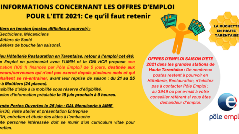  La Ruchette vous informe sur l'emploi en Haute Tarentaise