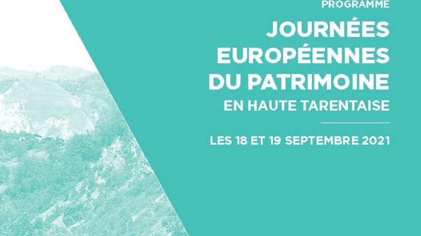 Journées Européennes du Patrimoine en Haute Tarentaise, les 18 et 19 septembre 2021