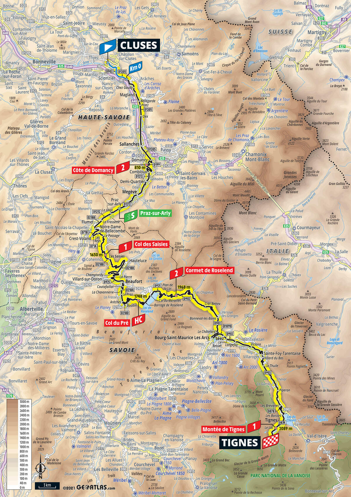 info route 74 tour de france